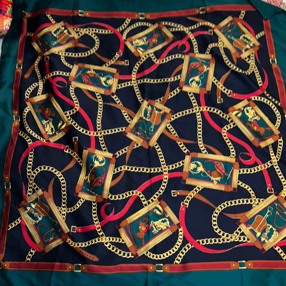 Specialty House equine horse theme large square scarf 34”